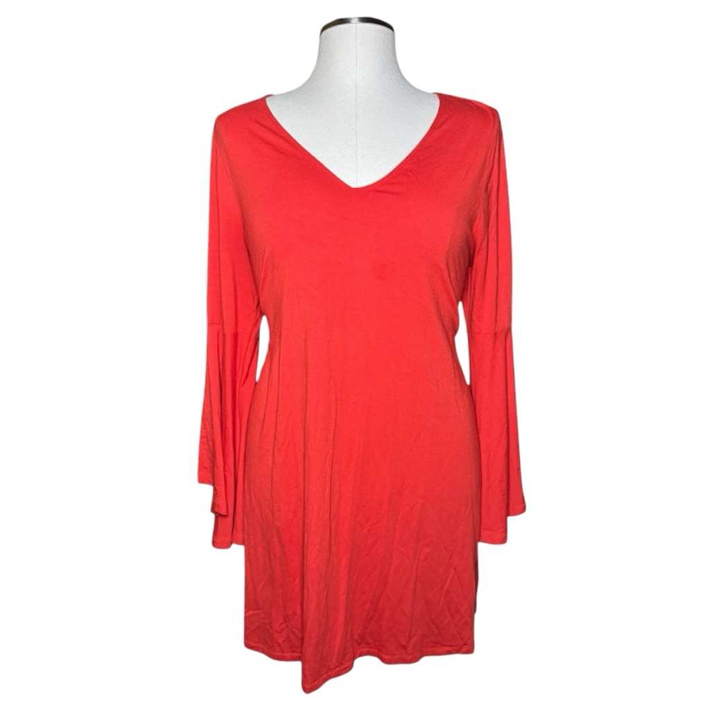 Loft Bell Sleeve V-Neck Swing Dress